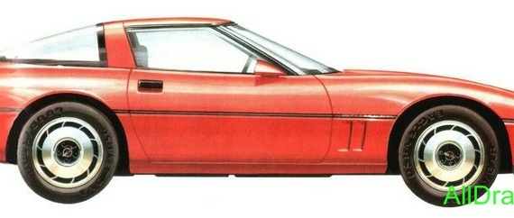 Chevrolets Corvette (1984) (Chevrolet Corvette (1984)) are drawings of the car